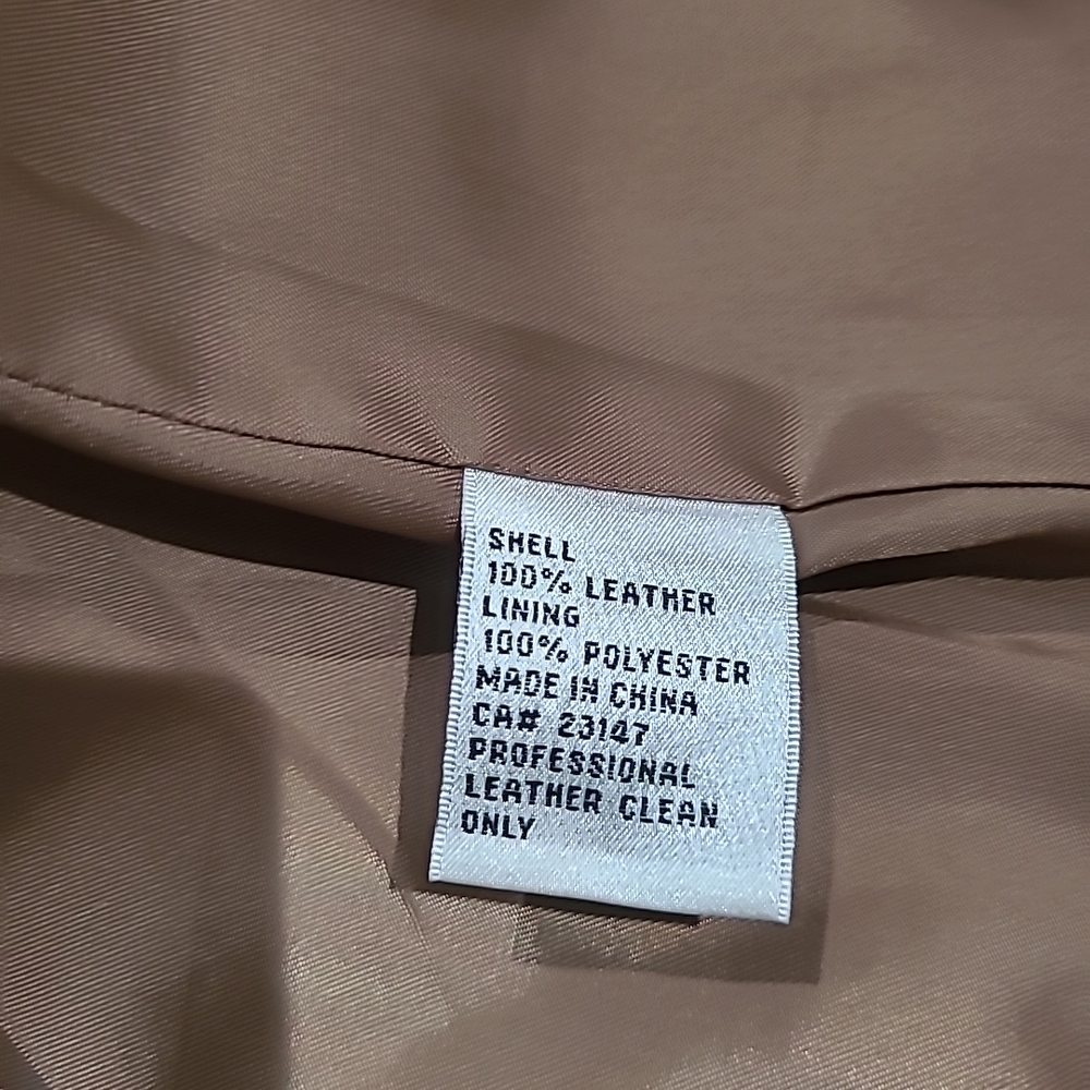 Talbots Camel / Light Tan Brown Jacket - Real Leather - Size 12 - Picture 7 of 7